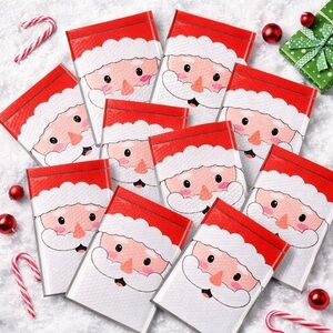 Set of 10 Santa Bubble Mailers Holiday Shipping Christmas Packaging Supplies
